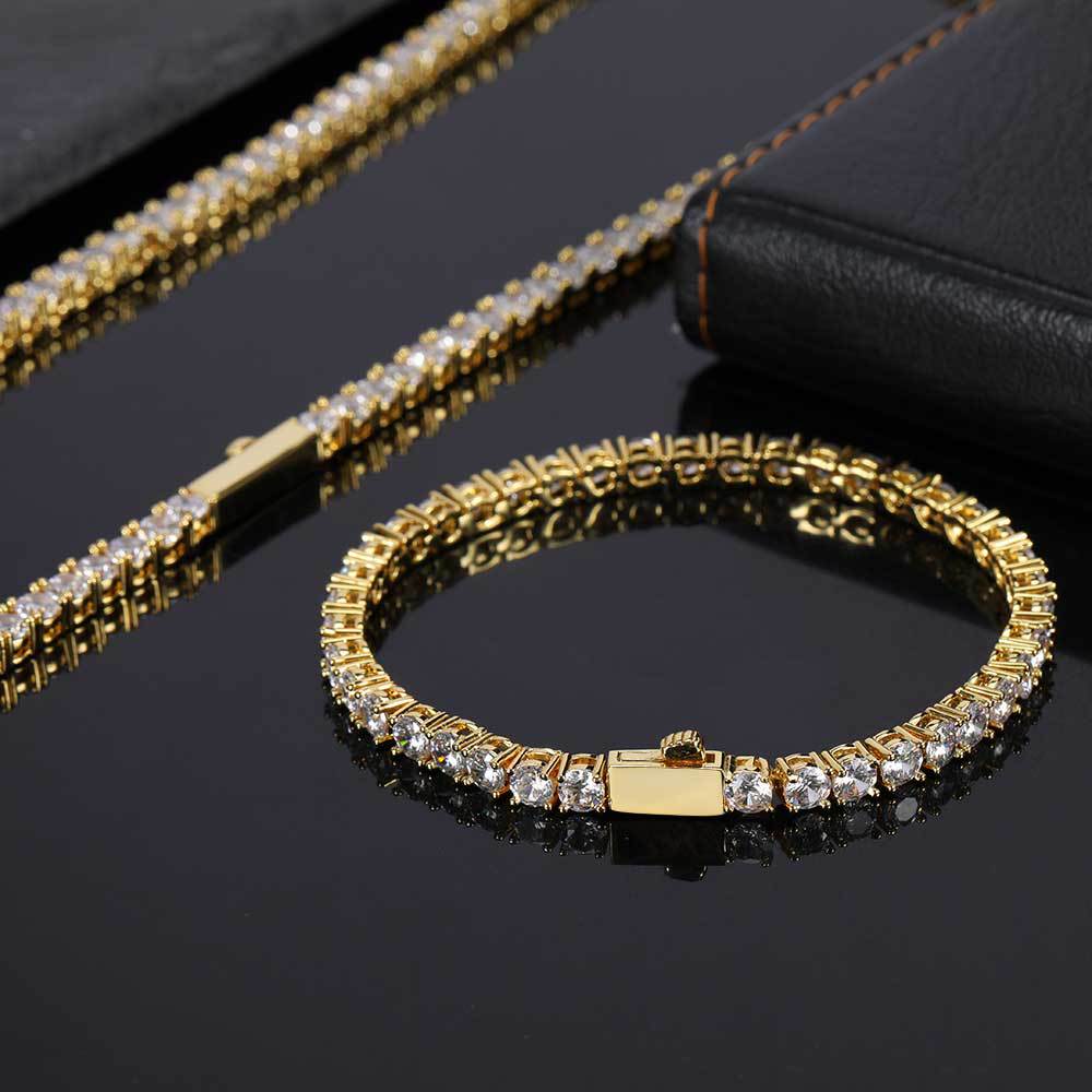 Round Cut Tennis Bracelet in Yellow Gold - 5mm