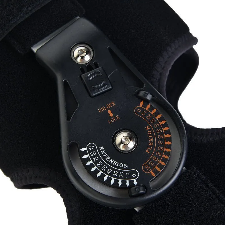 Hinged ROM Knee Brace, Post Op Knee Brace for Recovery Stabilization, ACL, MCL and PCL Injury