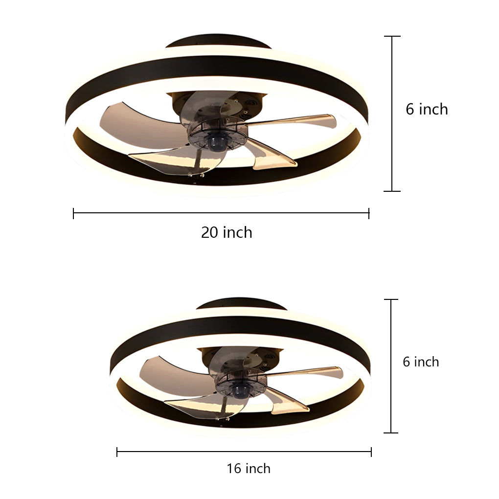 16' Ronde Dimmerbare LED Plafondventilator met Licht