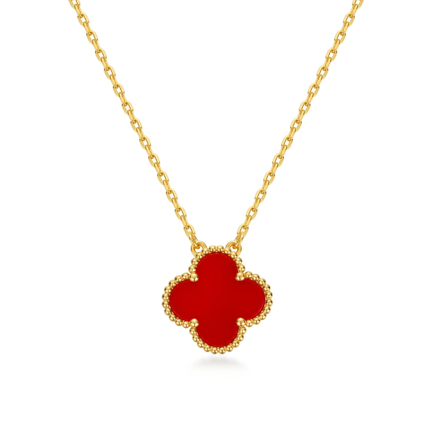 Clover Leaf Necklace,925 Silver, 18k Gold Plated