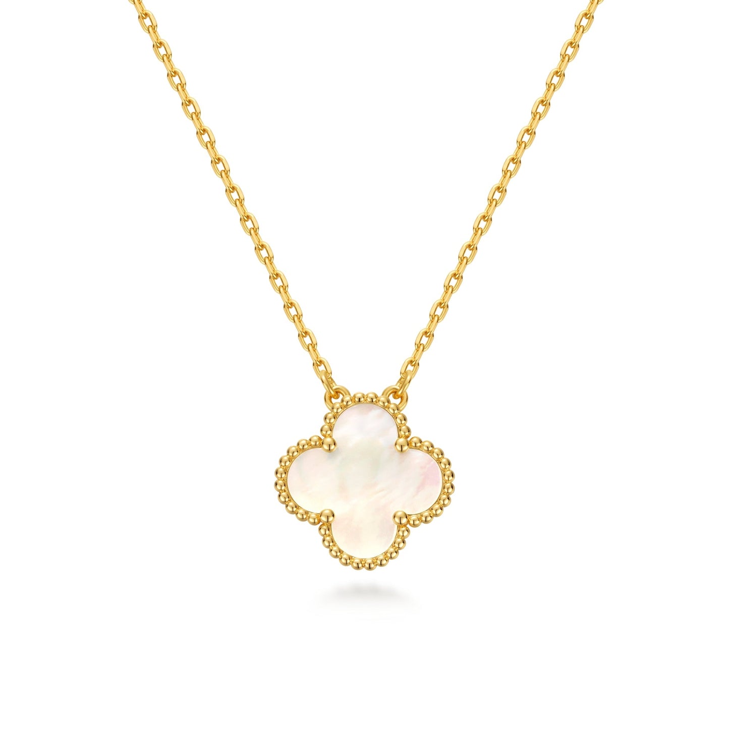 Clover Leaf Necklace,925 Silver, 18k Gold Plated