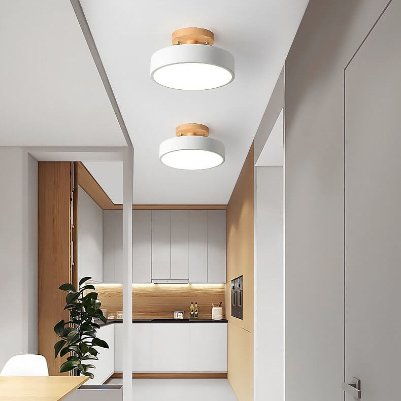 Nordic Circular LED Semi-Flush Mount Ceiling Light