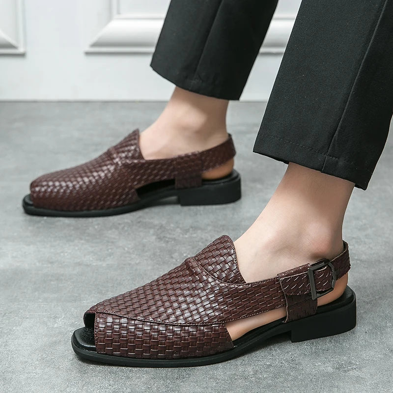 Genuine Leather Roman Sandals for Men