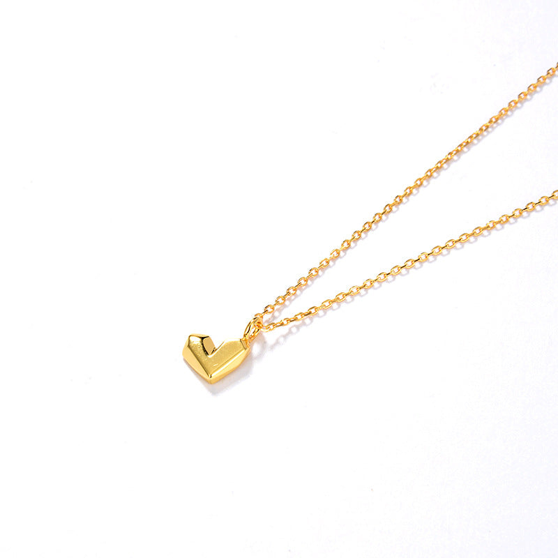Clytia Love Heart Shaped Necklace，925 Silver, 18k Gold Plated
