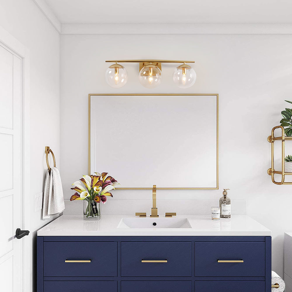 Minimalist 3-Light Gold Dimmable Vanity Light