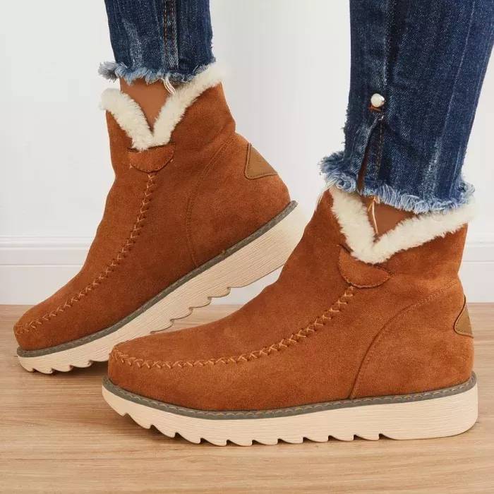 Classic Non-Slip Ankle Snow Booties Warm Fur Lining Boots