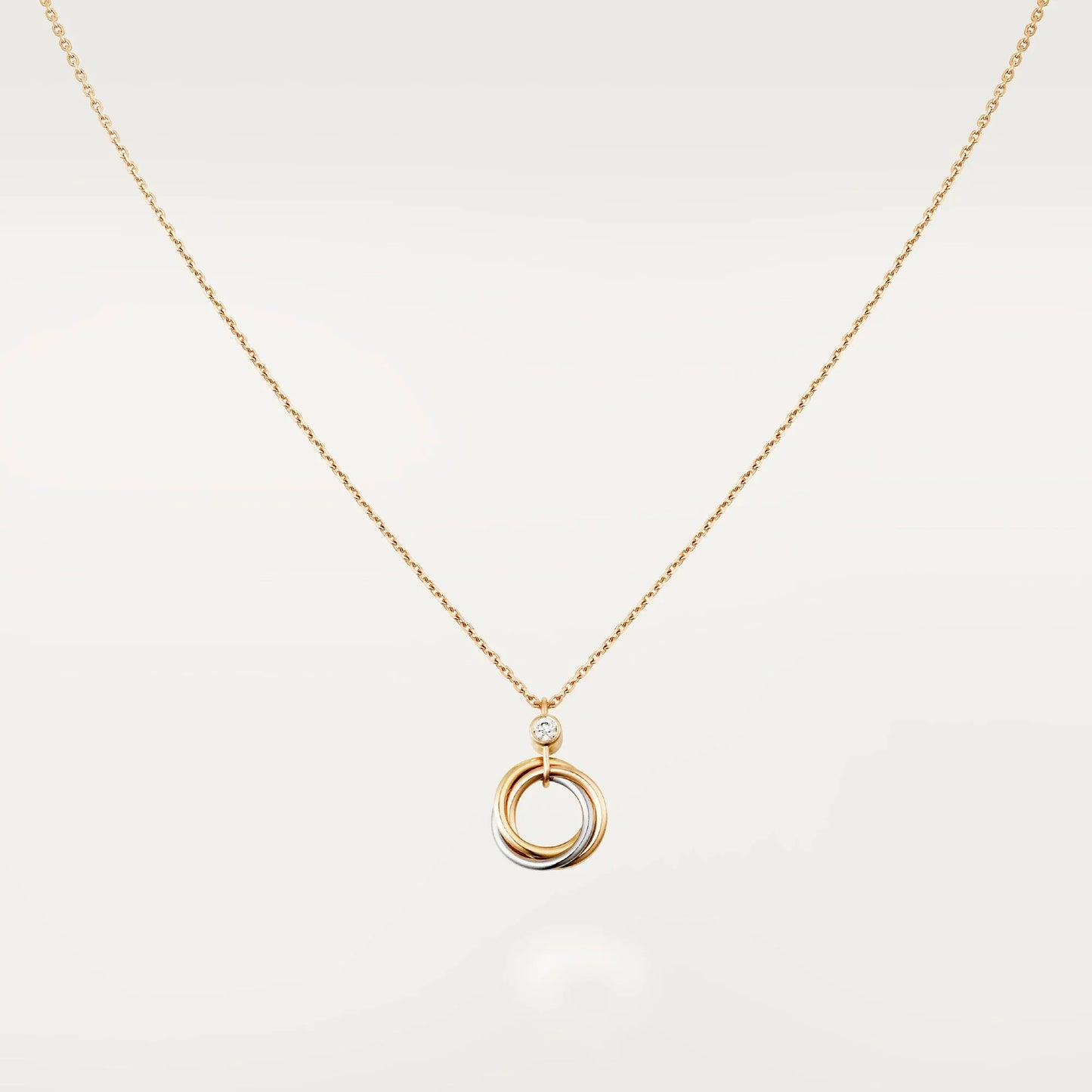 Clytia Love Trinity Necklace,18k Gold Plated