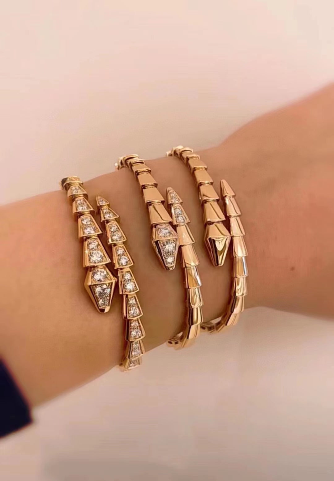 Clytia Love Serpenti Bracelet,18k Rose Gold Plated,Cubic Zircon Paved
