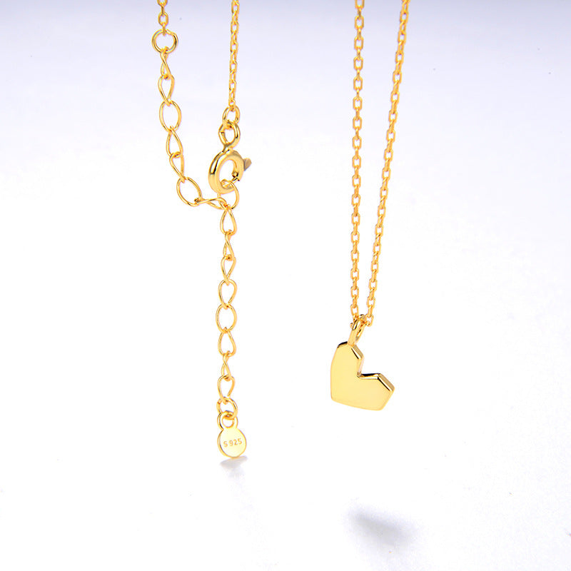 Clytia Love Heart Shaped Necklace，925 Silver, 18k Gold Plated