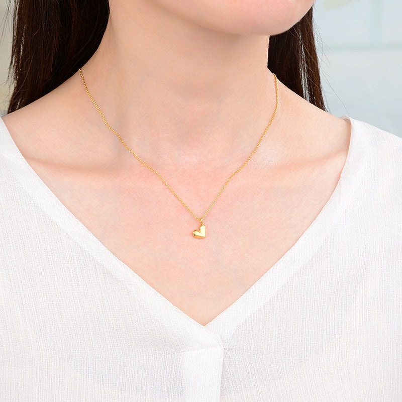 Clytia Love Heart Shaped Necklace，925 Silver, 18k Gold Plated