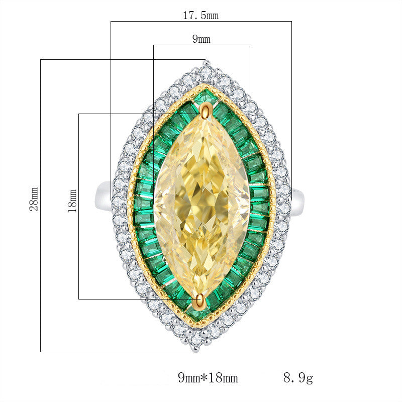 Clytia Love Tear Eye Diamond Ring,925 Silver,Inlaid With Imitation Diamond