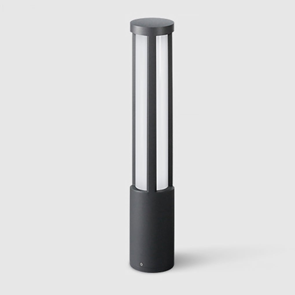 Cylinder Shaped Black Modern Outdoor Post LED Post Light
