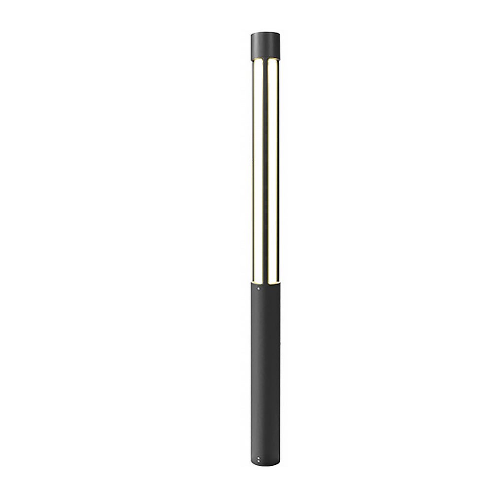 Cylinder Shaped Black Modern Outdoor Post LED Post Light