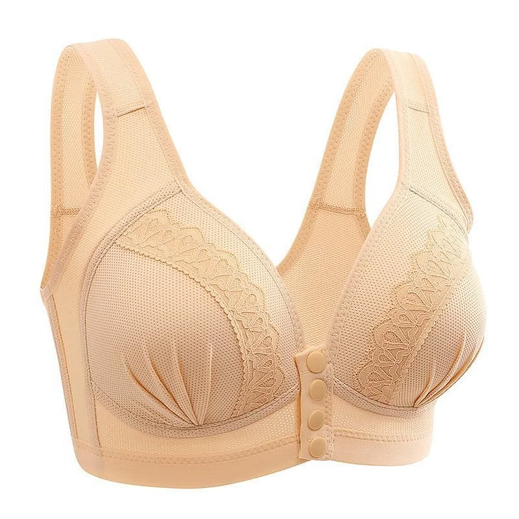 Front Button Breathable Skin-Friendly Cotton Bra
