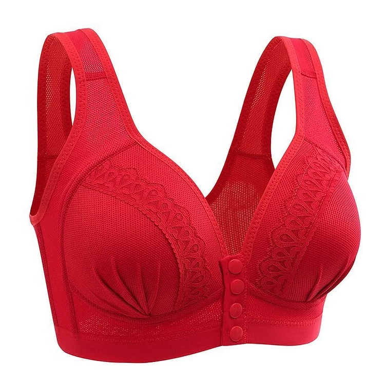 Front Button Breathable Skin-Friendly Cotton Bra